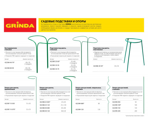 Опора GRINDA для цветов, d25х120см