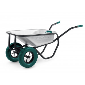 KRAFTOOL MAXDrive-2 110л, 280 кг, двухколесная, с трубным усилителем, кузов 0,9 мм, полиуретановые колеса, тачка строительная (39860)