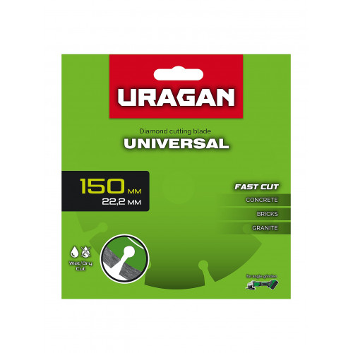 URAGAN UNIVERSAL 150 мм, диск алмазный отрезной сегментный (36705-150)