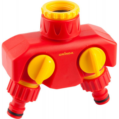 GRINDA двухканальный 3/4″-1″, резьба внешняя 3/4″ - 1 - соединитель, распределители поливочные, с внутренней резьбой