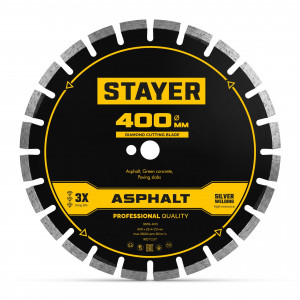 STAYER ASPHALT 400 мм, диск алмазный по асфальту, PROFESSIONAL (3669-400)