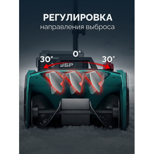 ЗУБР 40В (2x20В), 40 см, 2 АКБ LMS (4 А·ч), лопата аккумуляторная (снегоуборщик) (СЛА-40-42)