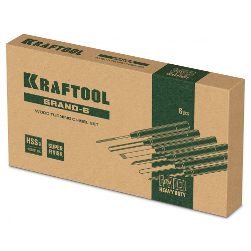 KRAFTOOL Grand-6 6 предм., Набор ручных резцов по дереву (18368)