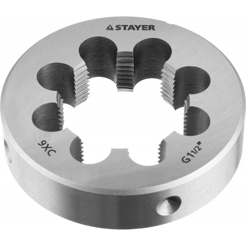 STAYER G 1 1/2`` плашка круглая ручная, инструментальная сталь