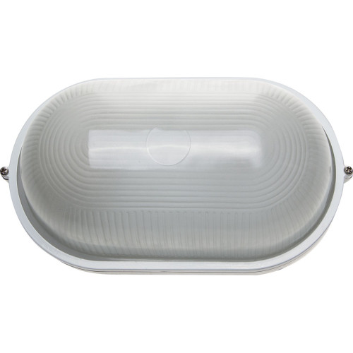 Светильник уличный СВЕТОЗАР влагозащищенный, овал, цвет белый, 100Вт