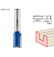 ЗУБР 12x19мм, хвостовик 8мм, фреза пазовая прямая с нижними подрезателями