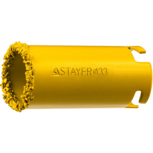 Коронка STAYER ″PROFESSIONAL″ кольцевая с карбидно-вольфрамовой крошкой, d=33мм