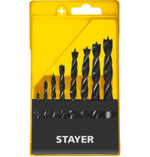 STAYER ″M-type″ 8 шт., 3-4-5-6-7-8-9-10, набор спиральных сверл по дереву