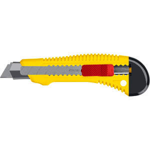Нож упрочненный с метал. направляющей и сдвижным фиксатором FORCE-M, сегмент. лезвия 18 мм, STAYER