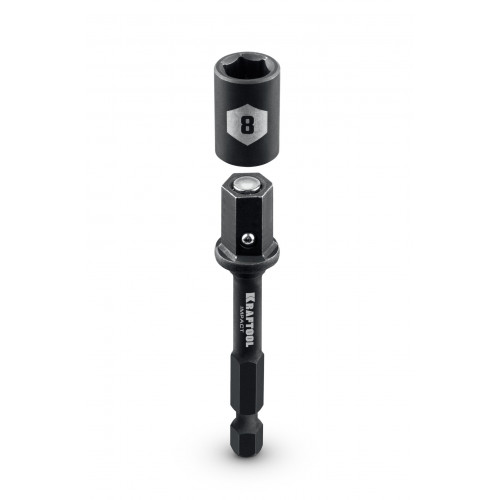 Бита KRAFTOOL Impact Pro ″Nut-driver″ с торцовой головкой, магнитная, L=69мм, хвостовик E 1/4″, 8мм, 1шт