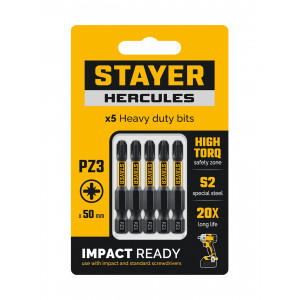 Торсионные биты STAYER PZ 3, 50 мм, 5 шт HERCULES