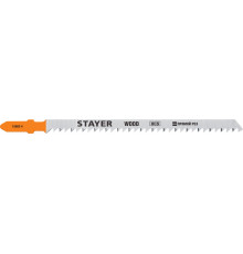 STAYER T301CD, полотна для эл/лобзика, HCS, по дереву, Т-хвостовик, шаг 3мм, 90мм, 2шт, STAYER Professional