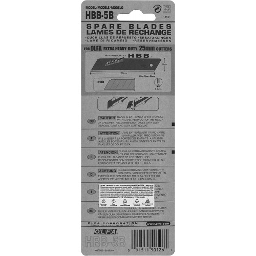 Лезвие OLFA ″EXCEL BLACK″ сегментированное, 5шт, 25х126х0,7мм