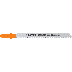 STAYER T101BR, полотна для эл/лобзика, HCS, по ламинату, дереву, фанере, обратн. рез, Т-хвостовик, шаг 2,5мм, 75мм, 2шт, STAYER Professional