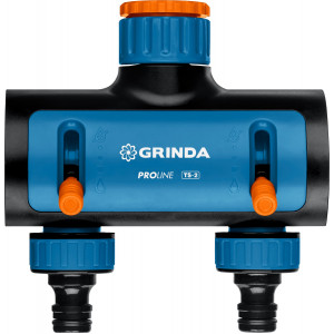 GRINDA PROLine TS-2, 3/4″-1″, распределитель двухканальный, поливочный, с внутренней резьбой