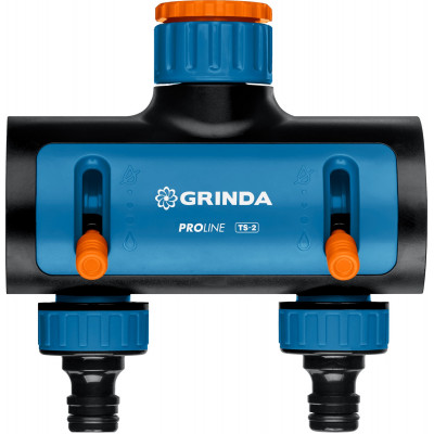 GRINDA PROLine TS-2, 3/4″-1″, распределитель двухканальный, поливочный, с внутренней резьбой