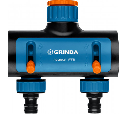 GRINDA PROLine TS-2, 3/4″-1″, распределитель двухканальный, поливочный, с внутренней резьбой