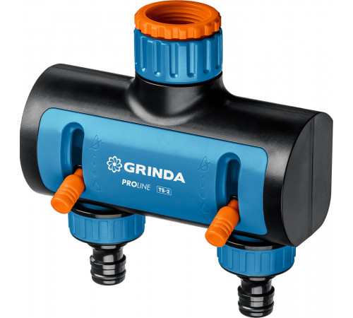 GRINDA PROLine TS-2, 3/4″-1″, распределитель двухканальный, поливочный, с внутренней резьбой