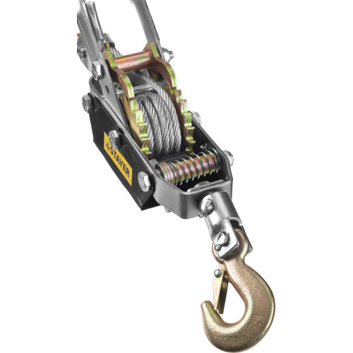 Лебедка STAYER ″MAXPull″ рычажная, тросовая, 4т/3м