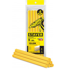 STAYER Yellow желтые клеевые стержни, d 11 мм х 200 мм 6 шт. 125 г.