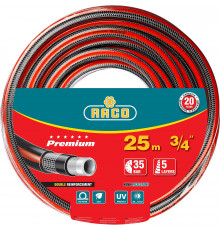 Поливочный шланг RACO PREMIUM 3/4″ 25 м 35 атм пятислойный усиленный двумя слоями армирования