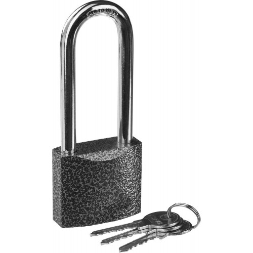 Замок STAYER ″STANDARD″ навесной, металлический корпус, удлиненная закаленная дужка, 50 мм