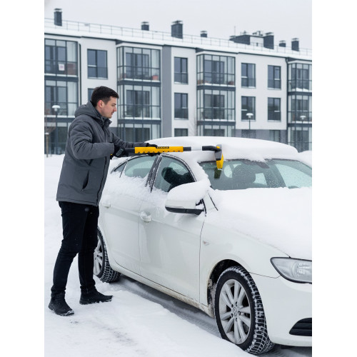 STAYER телескопическая щётка с поворотной головой от снега автомобильная, 805-1065 мм (61048)