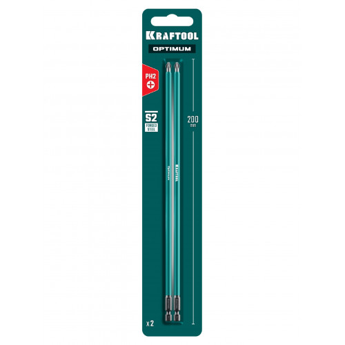 KRAFTOOL OPTIMUM PH 2, 200 мм, 2 шт, биты (26122-2-200-2)