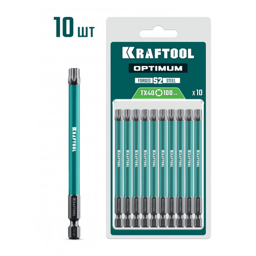 KRAFTOOL OPTIMUM TX 40, 100 мм, 10 шт, биты (26126-40-100-S10)