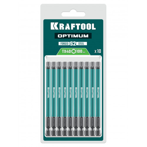 KRAFTOOL OPTIMUM TX 40, 100 мм, 10 шт, биты (26126-40-100-S10)