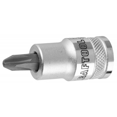 Торцовая бита-головка KRAFTOOL ″INDUSTRIE QUALITAT″, материал S2, PHILLIPS, сатинированная, 1/2″, PH4