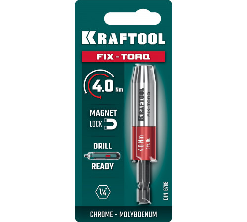 KRAFTOOL FIX-TORQ 4.0 Нм динамометрический адаптер для бит (64035-4.0)