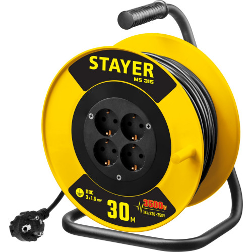 Силовой удлинитель на катушке STAYER MS 315, 30 м