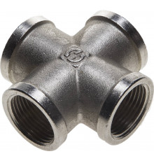 Крестовина GENERAL FITTINGS никелированная латунь, г/г/г/г, 3/4″