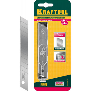 Лезвие ″SOLINGEN″ сменное, KRAFTOOL 09601-09-S5, сегментиров, легирован инструмент сталь, многоур закалка, 13 сегментов, 9 мм, 5шт