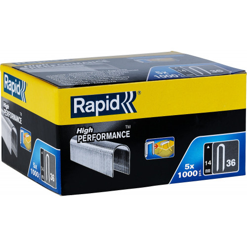 RAPID 14 мм плоские скобы, супертвердые, профессиональные тип 36, 5000 шт