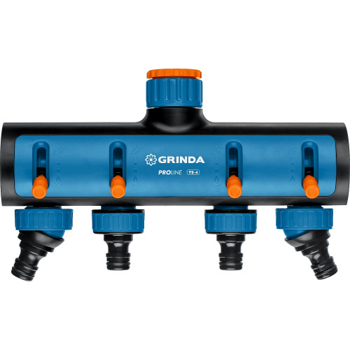 GRINDA PROLine TS-4, 3/4″-1″, распределитель четырехканальный, поливочный, с внутренней резьбой