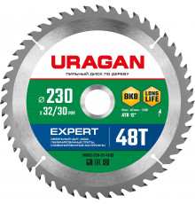 URAGAN Expert 230х32/30мм 48Т, диск пильный по дереву