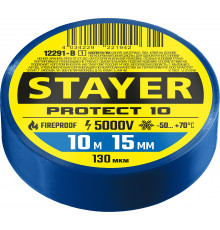 STAYER Protect-10 синяя изолента ПВХ, 10м х 15мм