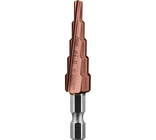ЗУБР КОБАЛЬТ 4-12мм, 5 ступеней, сверло ступенчатое, кобальтовое покрытие