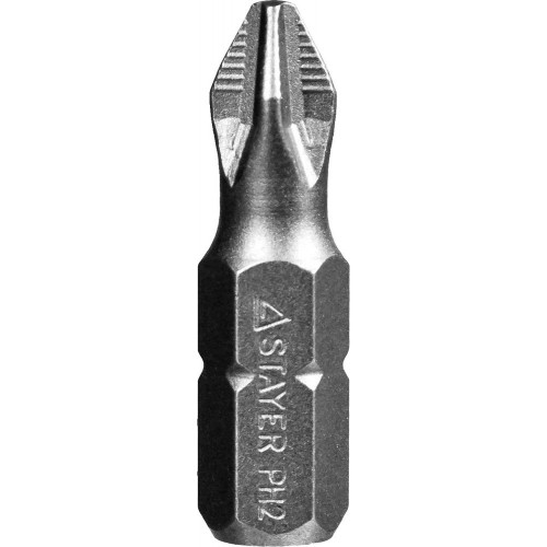 Биты STAYER ″PROFESSIONAL″ ProFix Phillips, тип хвостовика C 1/4″, № 2, L=25мм, 10шт