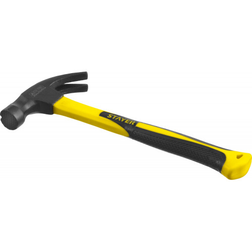 STAYER Fiberglass-M 450 г молоток-гвоздодёр столярный c фиберглассовой рукояткой