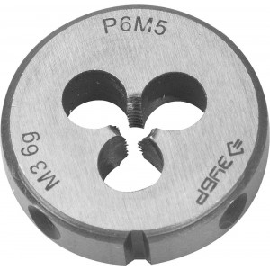 ЗУБР М3x0.5мм, плашка, сталь Р6М5, круглая машинно-ручная 4-28023-03-0.5