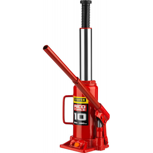 STAYER RED FORCE 10т 230-460мм домкрат бутылочный гидравлический