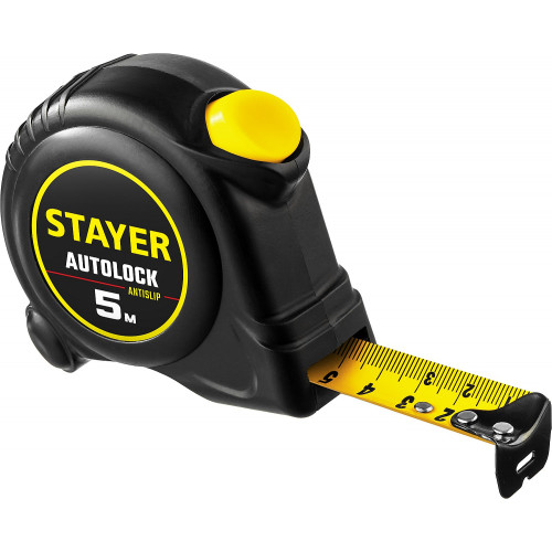 STAYER АutoLock 5м / 25мм рулетка с автостопом