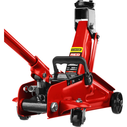 STAYER R-22 2т 125-320мм подкатной домкрат для легковых а/м в кейсе, RED FORCE