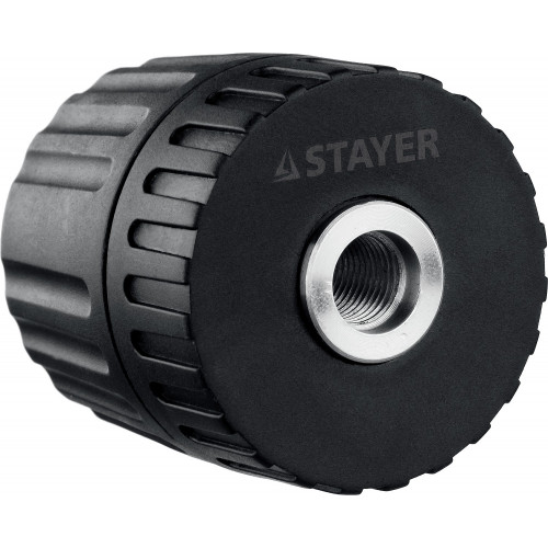 Патрон быстрозажимной STAYER для дрели, 10 мм, посадочная резьба 3/8″, Д 0,8-10мм, пластиковый корпус