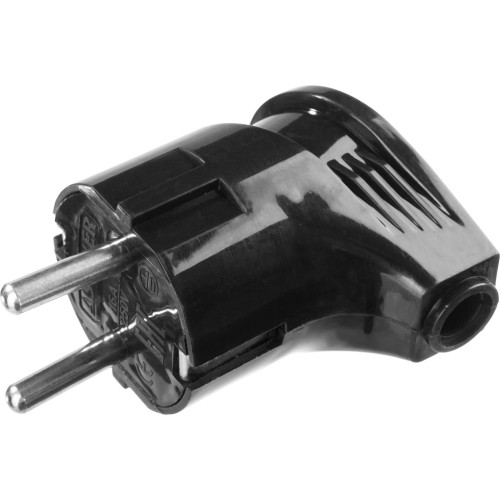 Вилка MAXElectro электрическая, 16А/220В, угловая, с заземлением, черная, STAYER