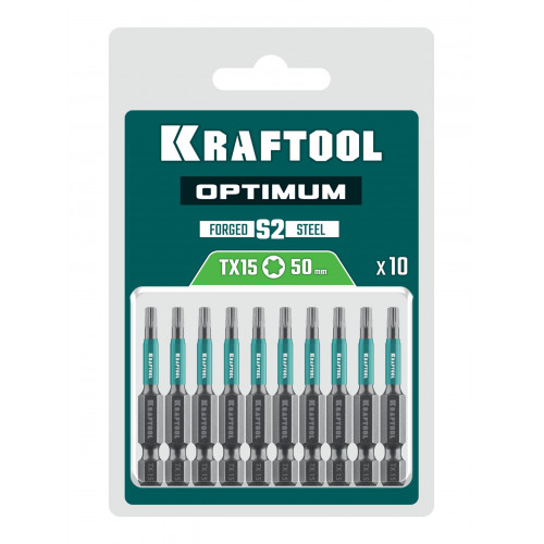 KRAFTOOL OPTIMUM TX 15, 50 мм, 10 шт, биты (26126-15-50-10)