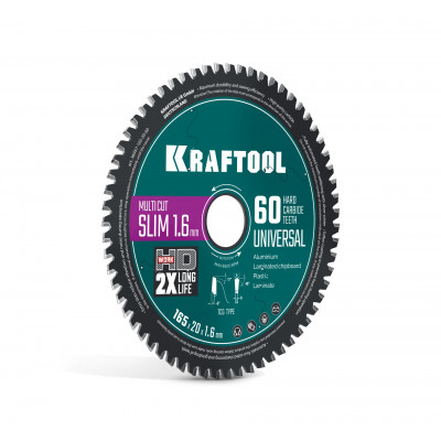 KRAFTOOL Slim multi cut 165 х 20 x 1.6 мм, 60Т, диск пильный по дереву (36957-165-20-60)